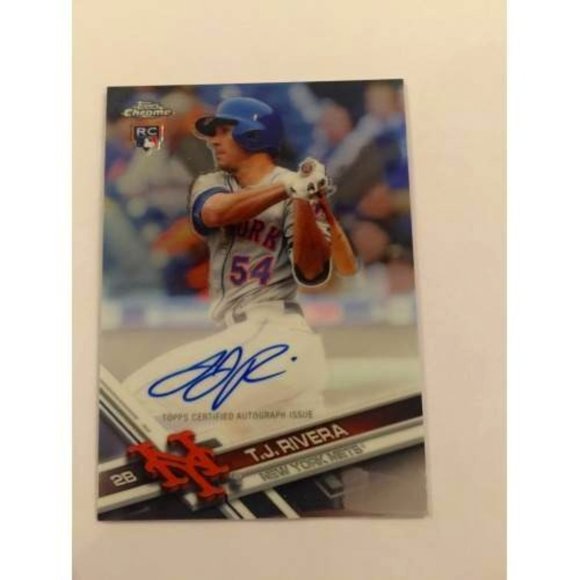2017 Topps Chrome Rookie Autographs TJ Rivera NY Mets #RA-TR (020) - Picture 1 of 2